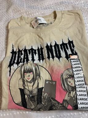 Ripple Junction Death Note Beige Graphic Tee featuring Misa Amane. Size Large.